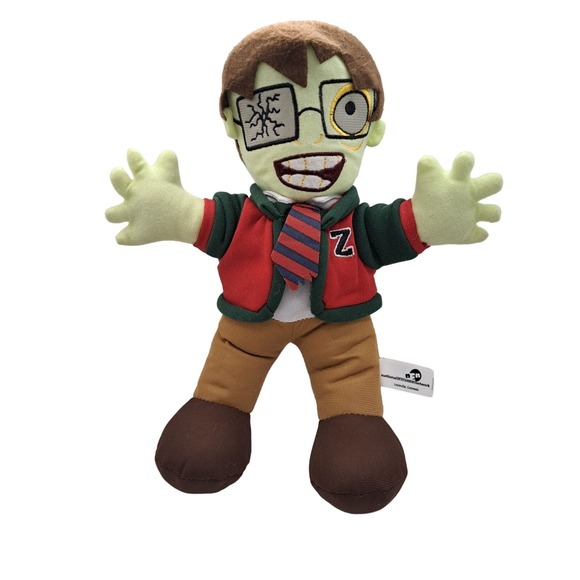 Brand: National Entertainment Network Other - Zombie High Nerd Boy Plush Stuffed Toy 12"  Green Skin Glasses Halloween Plushy